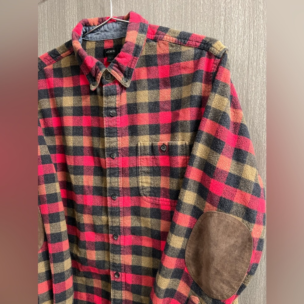 J. Crew Plaid Flannel Button Down Shirt Men's Size Large - Picture 3 of 3